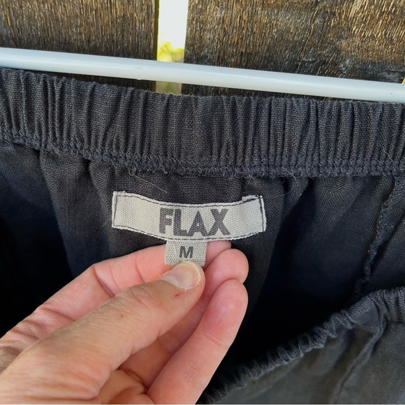 Flax Black 100% Linen Flare Skirt Sz M - Picture 3 of 11